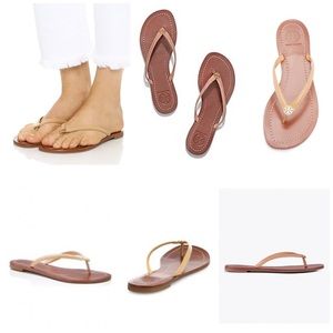 NWOB Tory Burch Terra patent leather thongs 10